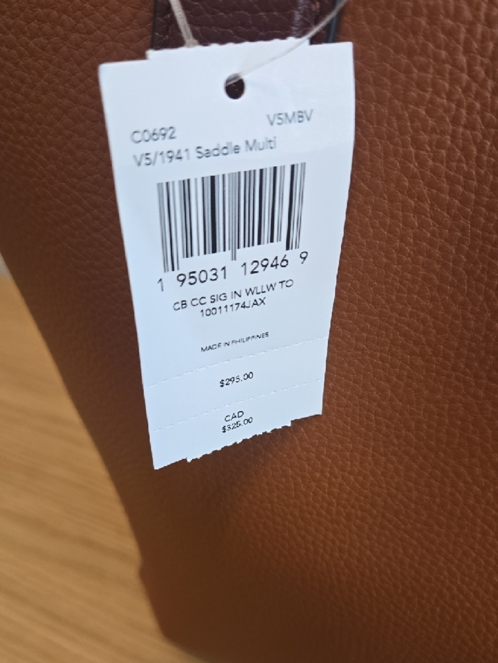 Coach Willow Brown Pebbled Leather Tote with Dark Trim NWT - Picture 4 of 10